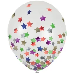 Balloon - Latex Balloons 30cm & Confetti Stars - Pack of 6