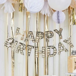 Gold Fringe Happy Birthday Bunting 3m