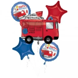 Bouquet First Responder Fire Truck Happy Birthday - Pack of 5