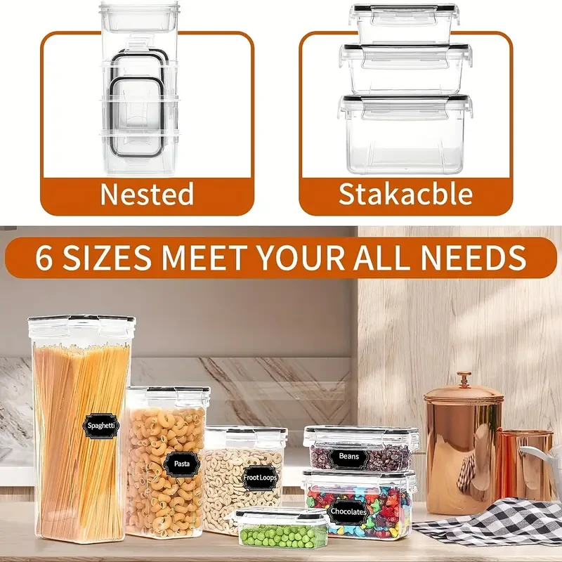 Skroam 36 Pack Airtight Food Storage Containers for Kitchen Pantry Organization