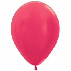 12cm Metallic Pearl Fuchsia Magenta Latex Balloons  - Pack of 50