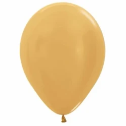 12cm Metallic Pearl Gold Latex Balloons  - Pack of 50