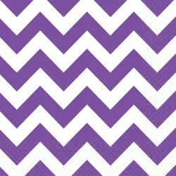 Chevron Lunch Napkins - New Purple (Pack of 16)