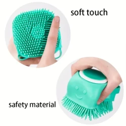 2pcs Silicone Pet Shampoo Brush with Shampoo Storage - Gentle Massage and Grooming Tool for Dogs and Cats