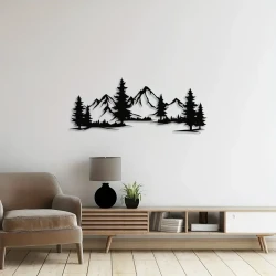 Rustic Metal Forest Mountain Wall Decor - Perfect for Nursery, Living Room, and Christmas Gifts