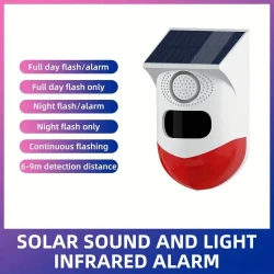 Solar Infrared Anti-Theft Alarm - Outdoor Human Body Sensor Alarm for Farm, Orchard, and Home Security