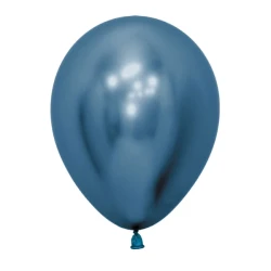 Metallic Reflex Blue Latex Balloons (Pack Of 12)