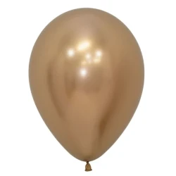 Balloon - Sempertex 30cm Metallic Reflex Gold Latex Balloons  - (Pack of 12)