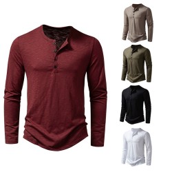 Men's Long Sleeve Henley Shirt