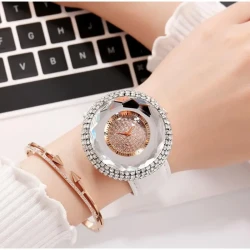 Silicone Women's Quartz Watch with White Crystal Glass
