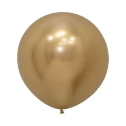 Sempertex 60cm Metallic Reflex Gold Latex Balloons , 3PK - Pack of 3