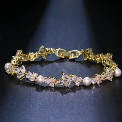 Luxury Pearl and Zircon Bracelet