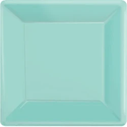 Paper Plates 17cm Square 20CT  - Robin's Egg Blue  - Pack of 20