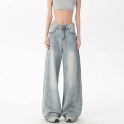 Retro Straight-Leg Women's Denim Pants