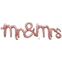 Balloon - CI: Script Phrases Mr & Mrs Rose Gold