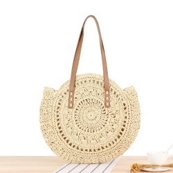 Straw Summer Round Shoulder Bag