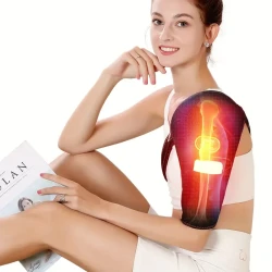 Heated Shoulder Wrap - Shoulder Heating Pad Massager with 3 Vibration and Heat Settings