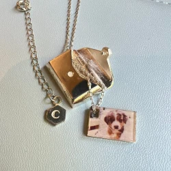 Custom Photo Envelope Locket Necklace