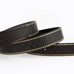 Western Denim Sapphire Embossed Leather Belt