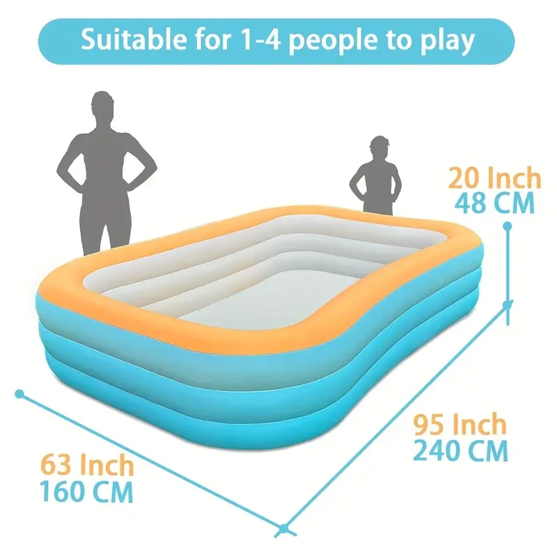 Extra-Large Family-Friendly Inflatable Swimming Pool - Quick-Setup Backyard Oasis for Summer Parties and Relaxation