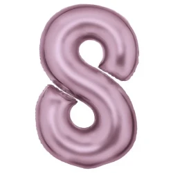 Large Number 8 Silk Lustre Pastel Pink Foil Balloon 54cm w x 87cm h