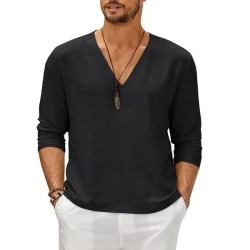 Men's Solid Color Long Sleeve T-Shirt