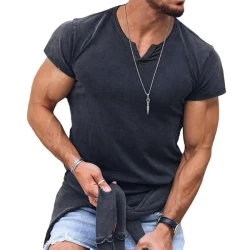 Men's Casual V-Neck Breathable T-Shirt