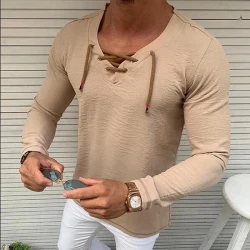 Men's Round Neck Hollow Out Knit T-Shirt