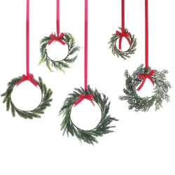 Rustic Red Mini Foliage Wreath Decorations