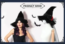 Halloween Baroque Witch Hat Accessories Props