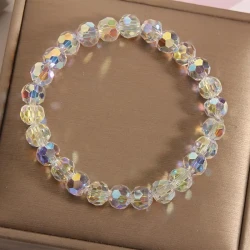 Elegant Crystal Bead Bracelet - Light Luxury & Simplicity for Everyday Wear