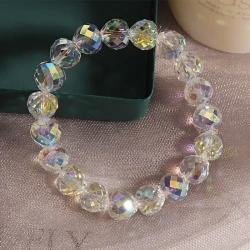 Elegant Crystal Bead Bracelet - Light Luxury & Simplicity for Everyday Wear