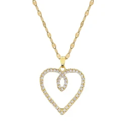 Women's Titanium Steel Heart Pendant Necklace - Elegant All-Match Clavicle Chain