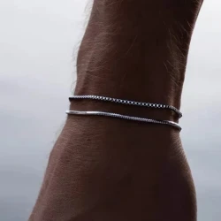 Minimalist Double-Layer Stainless Steel Bracelet - Elegant Everyday Wear