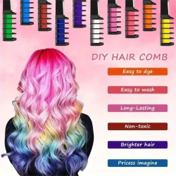 10 Color Hair Chalk Comb,