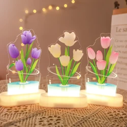 UV Color Printing Tulip Light Decorative Ornaments Small Night Lamp Home Decor