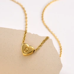 26 English Letter Pendant Love Heart Necklace