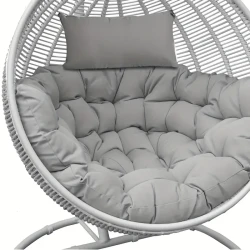 Thick Swing Egg Chair Cushion Soft Hammock Replacement Pad with Headrest for Indoor Outdoor Garden Patio