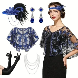 7pcs1920s Flapper Accessory Set Women'