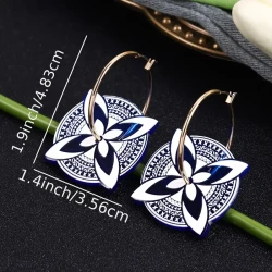 Blue and White Acrylic Butterfly Flower Earrings