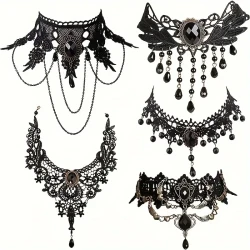 Gothic Steampunk Choker Necklaces Set