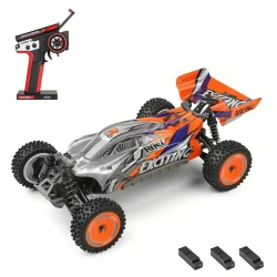 WLtoys 124010 RC Car - 1/12 Scale, 2.4GHz, 55KM/H High-Speed 4WD Off-Road Vehicle, 3 Battery Pack Included