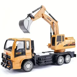 10 Channel Remote Control Digging Engineering Vehicle - Realistic RC Construction Excavator