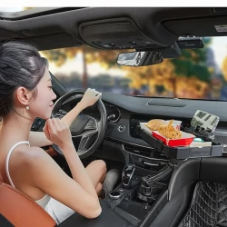 Versatile Car Storage Tray With Foldable Phone Holder