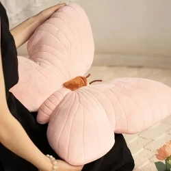 Soft Pink Butterfly Pillow