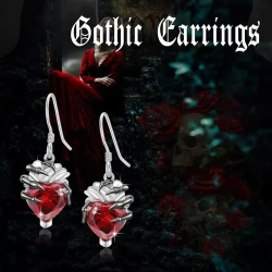 Heart-shaped Skull Hand Earrings