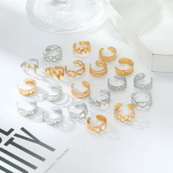 Alloy Star Moon Toe Ring 10-piece Set