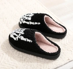 Rock Embroidered Printed Cotton Slippers