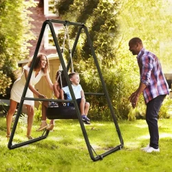GREENSTELL Hammock Chair Stand - Swing Stand with 3 Hooks, Ground Nails, and Rubber Clamps