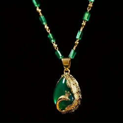 Elegant Peacock Pendant Necklace